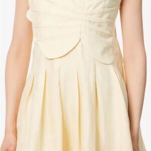 FARM Rio Lea One-Shoulder linen-blend mini Dress